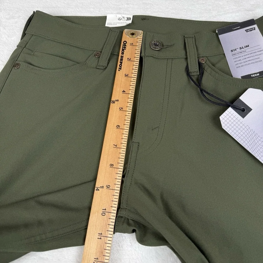 Levi's 511 Slim Tech Stretch Pants Forest Green Men's‎ 29x30 New $69.50 - Picture 7 of 10